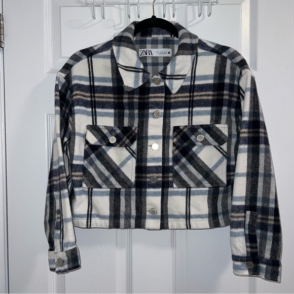 ZARA plaid cropped shacket - Picture 2 of 5
